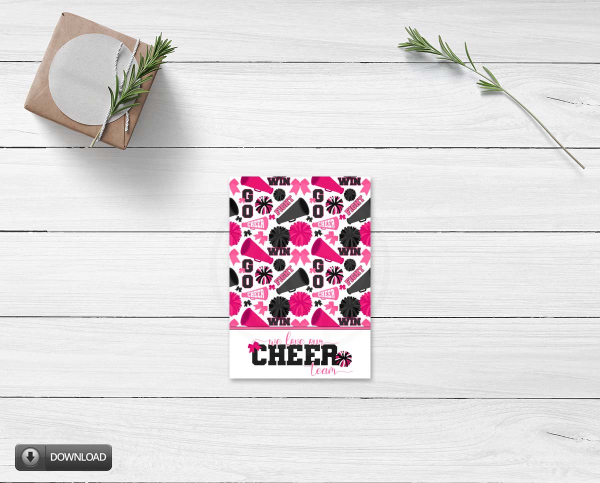 printable cheerleading cheer team card