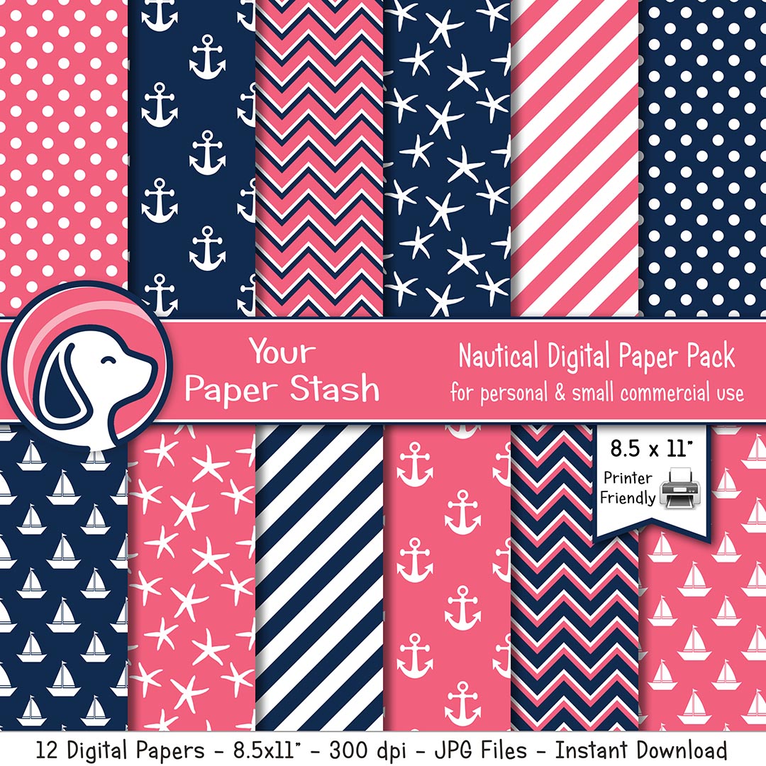 nautical digital scrapbook paper backgrounds baby shower