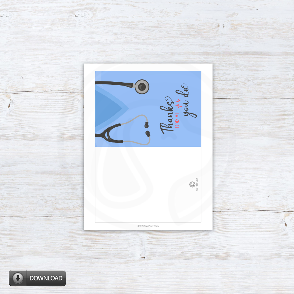 ER medical worker thank you card