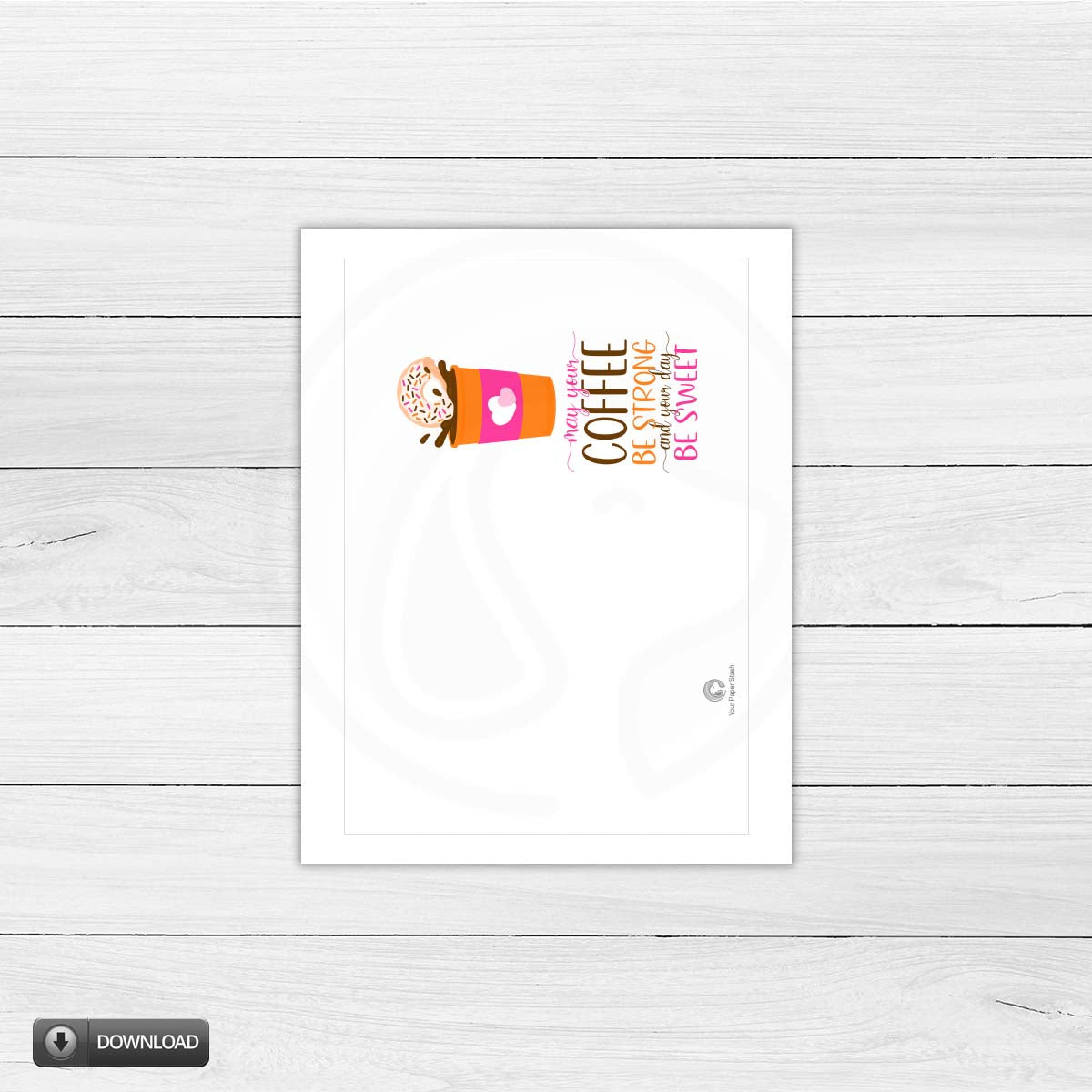 printable coffee doughnut card for friend