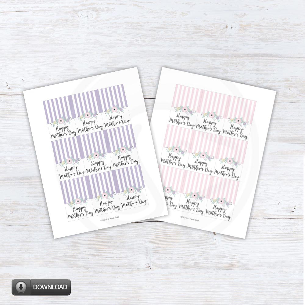 lavender and pink printable mother's day gift tags