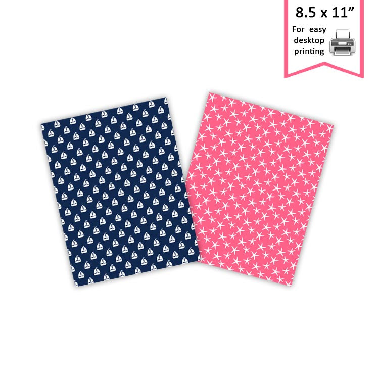 nautical sailboat starfish digital papers