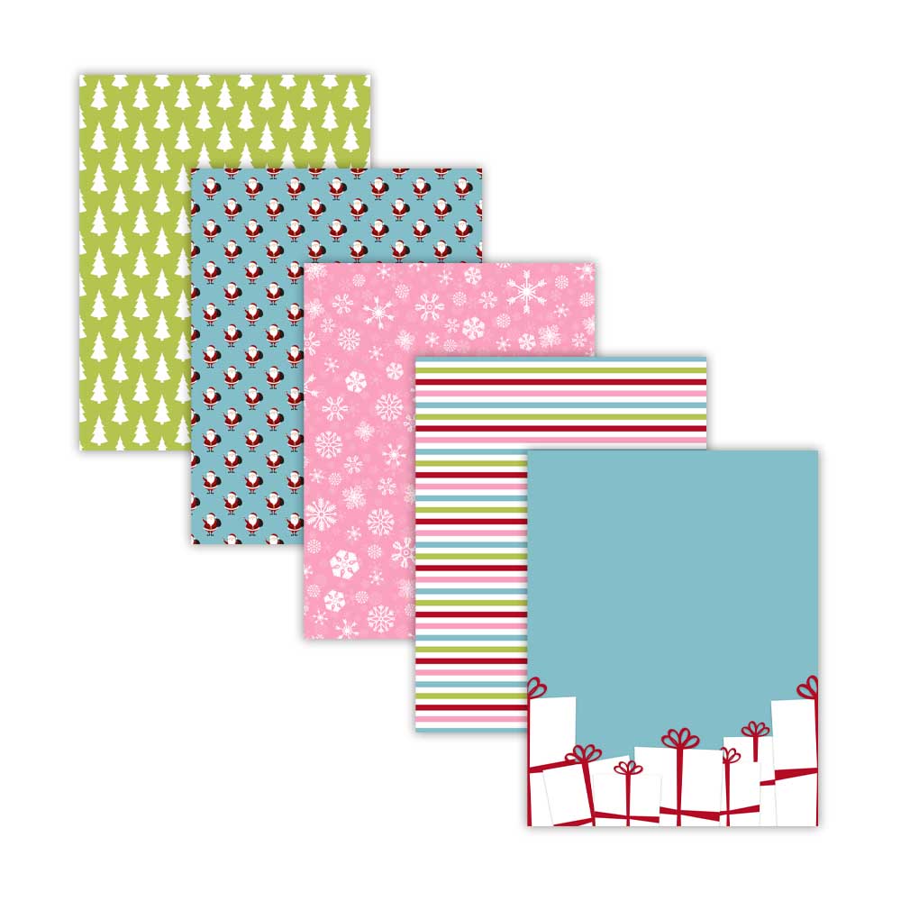 christmas tree and santa digital paper pack, snowflake digital designs