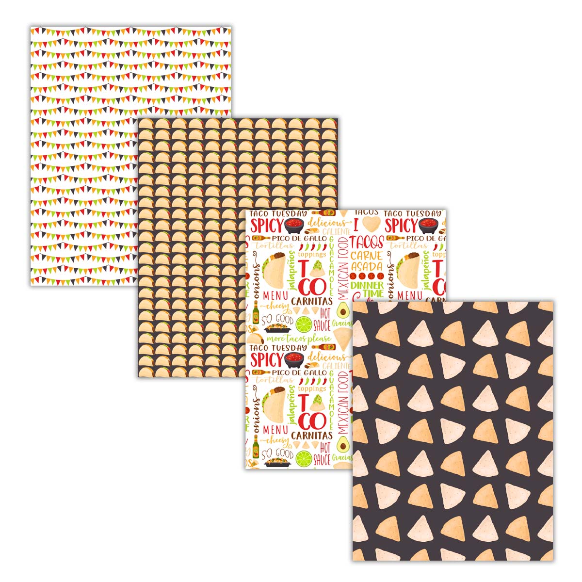 taco tuesday mexican fiesta food digital papers word collage taco puns