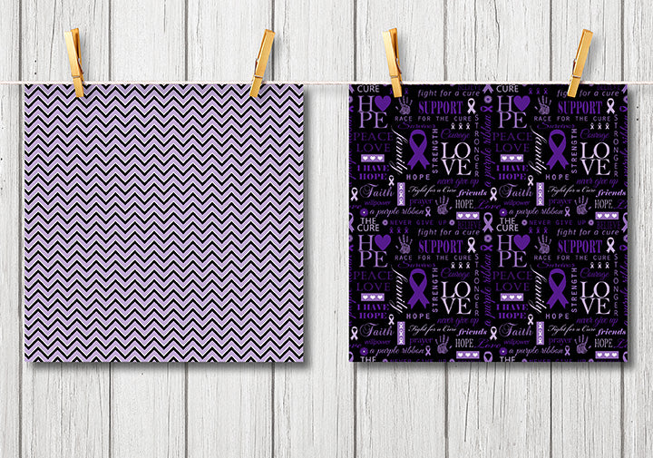 Purple cancer awareness ribbon digital backgrounds for classroom projects and awareness activities