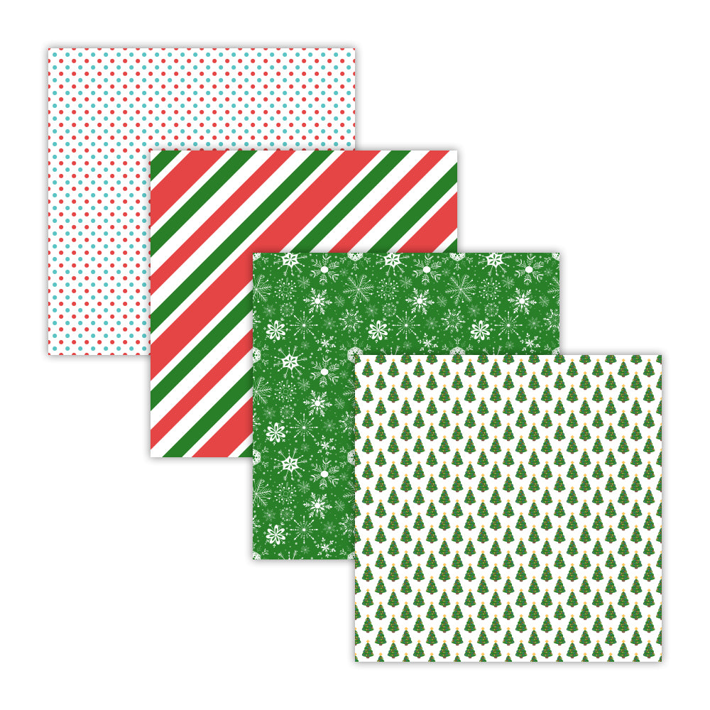 christmas striped digital paper, christmas tree clipart paper, snowflake backgrounds