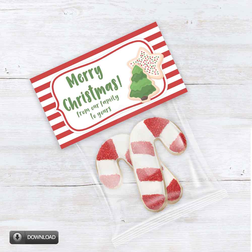 Christmas & Holiday Cookie Bag Toppers | Christmas Party Favor Bag Toppers