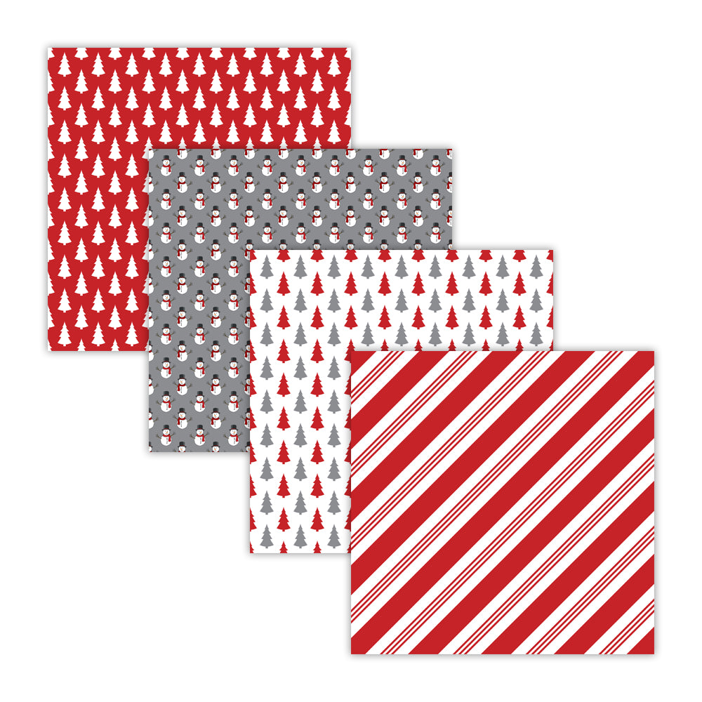 candy cane digital scrapbook paper pack snowman gray red christmastree contemporary modern traditional