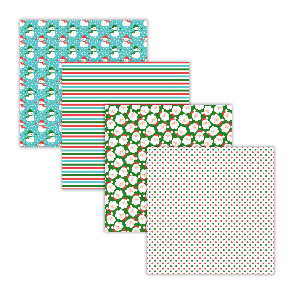 snowman digital paper backgrounds, santa claus scrapbook paper, polka dot and striped paper your paper stash