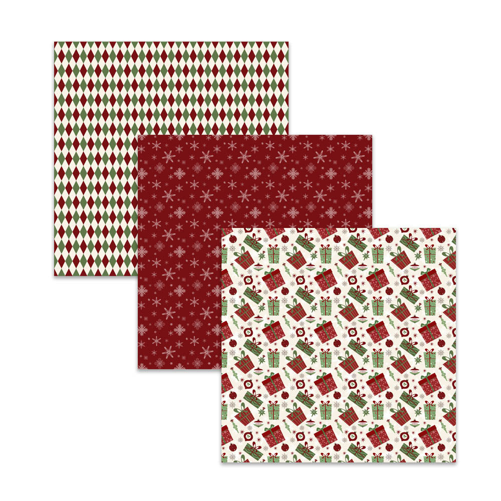Traditional Christmas Digital Scrapbook Paper Pack