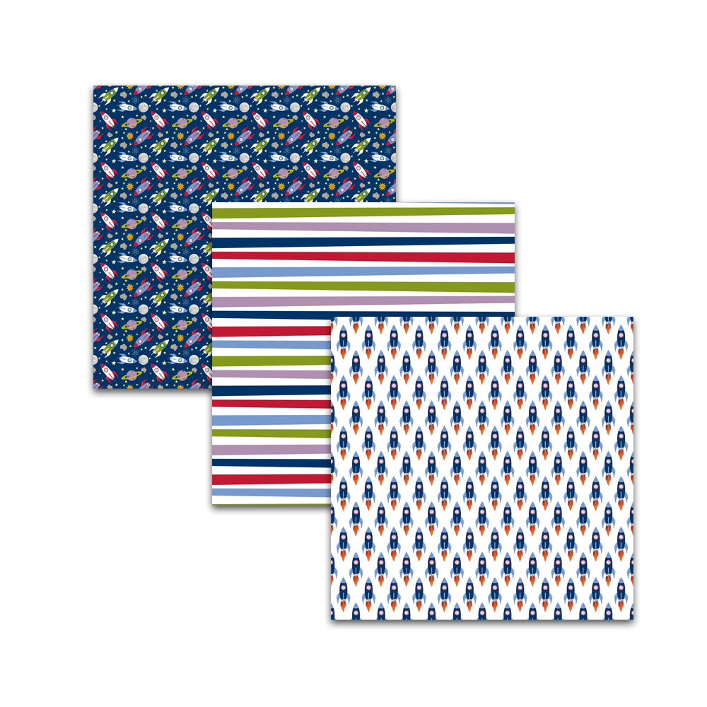 Space Theme Digital Scrapbook Papers & Background Patterns