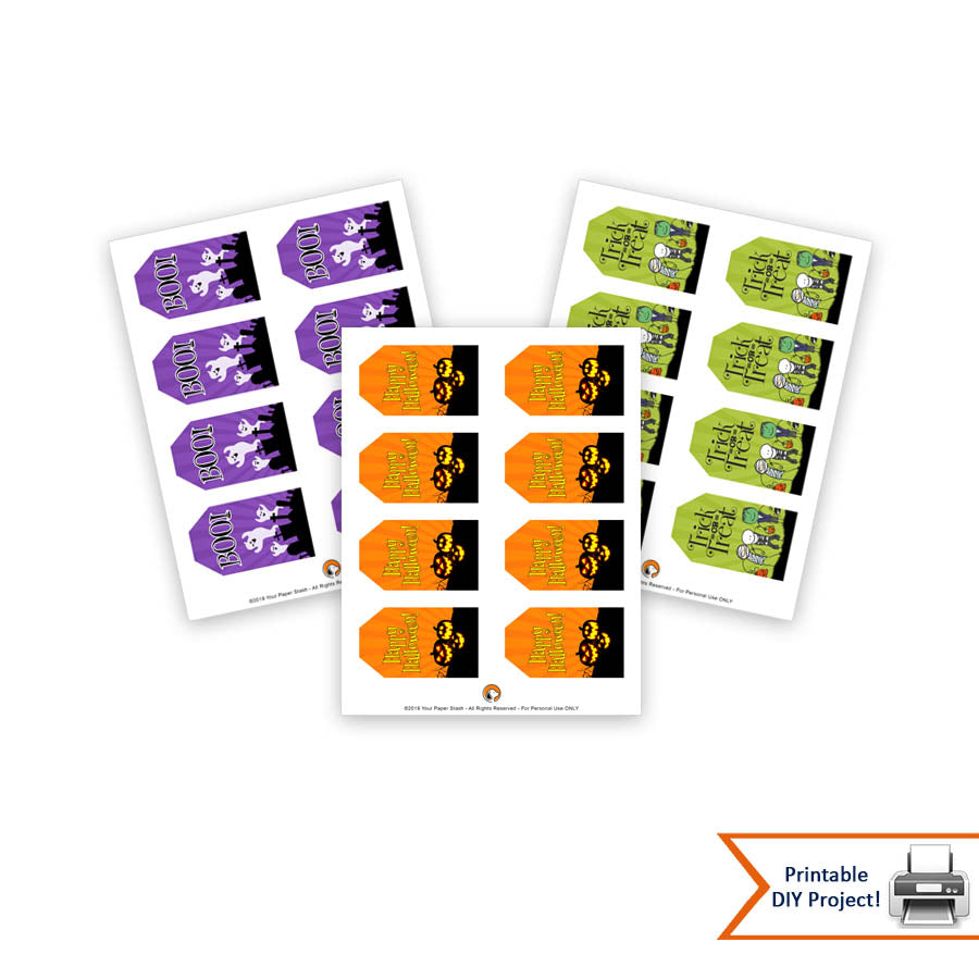 Happy Halloween Trick or Treat Boo Printable Gift Tags