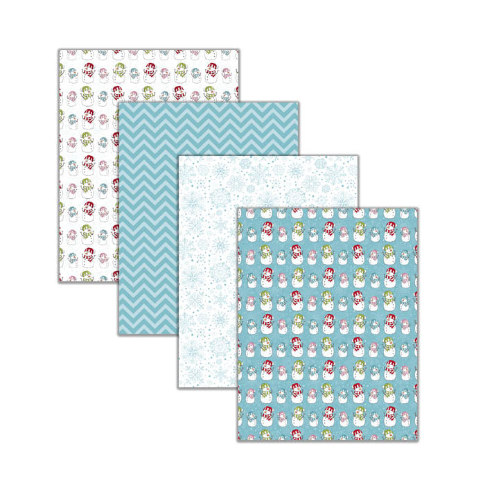 snowman and snowflake digital paper