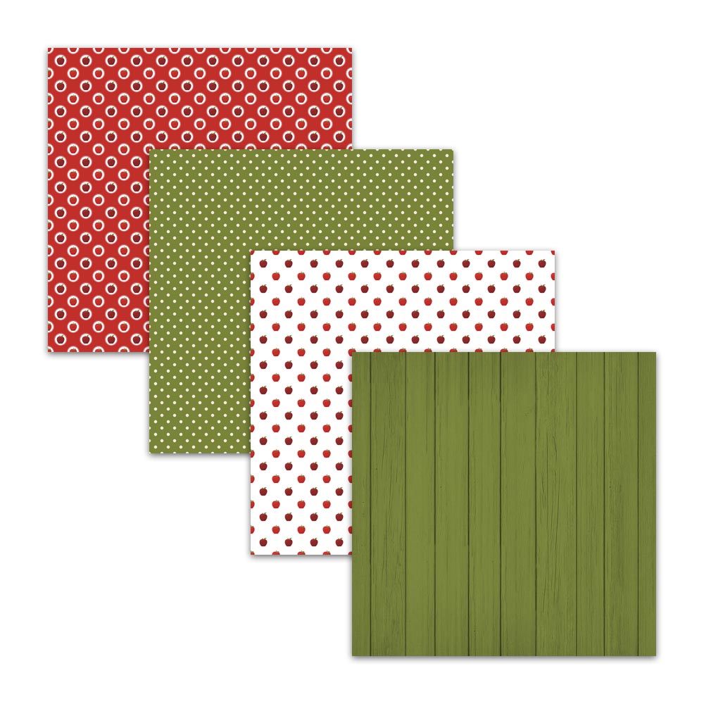 Red Apple Digital Scrapbook Paper Patterns