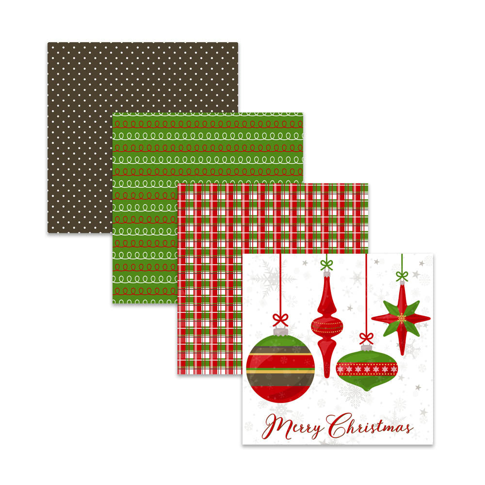 Traditional Red & Green Christmas Digital Scrapbook Paper