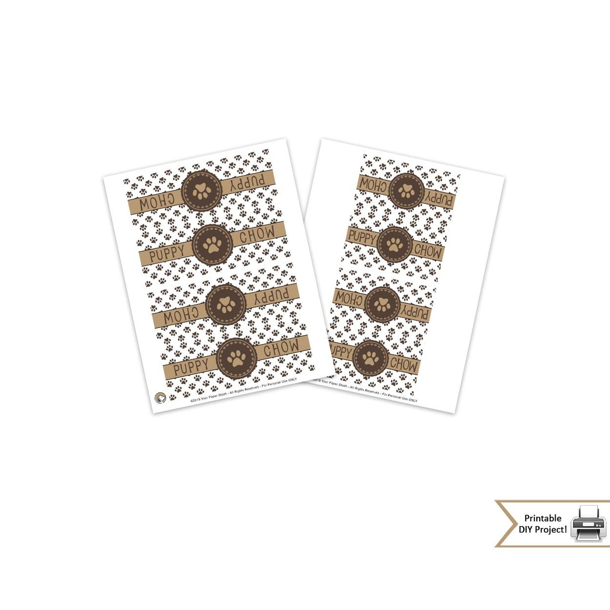 Printable Puppy Chow Treat Bag Toppers for Puppy and Dog Themed Birthd ...