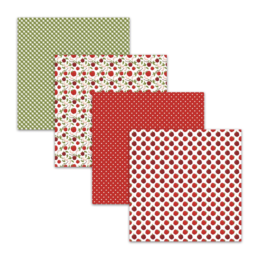 Red Apple Digital Scrapbook Paper Patterns