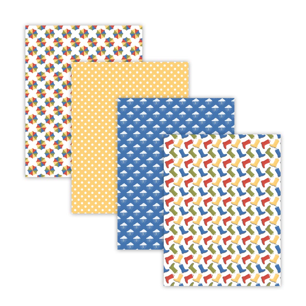 8.5x11" Spring Rainy Day Digital Paper Pack