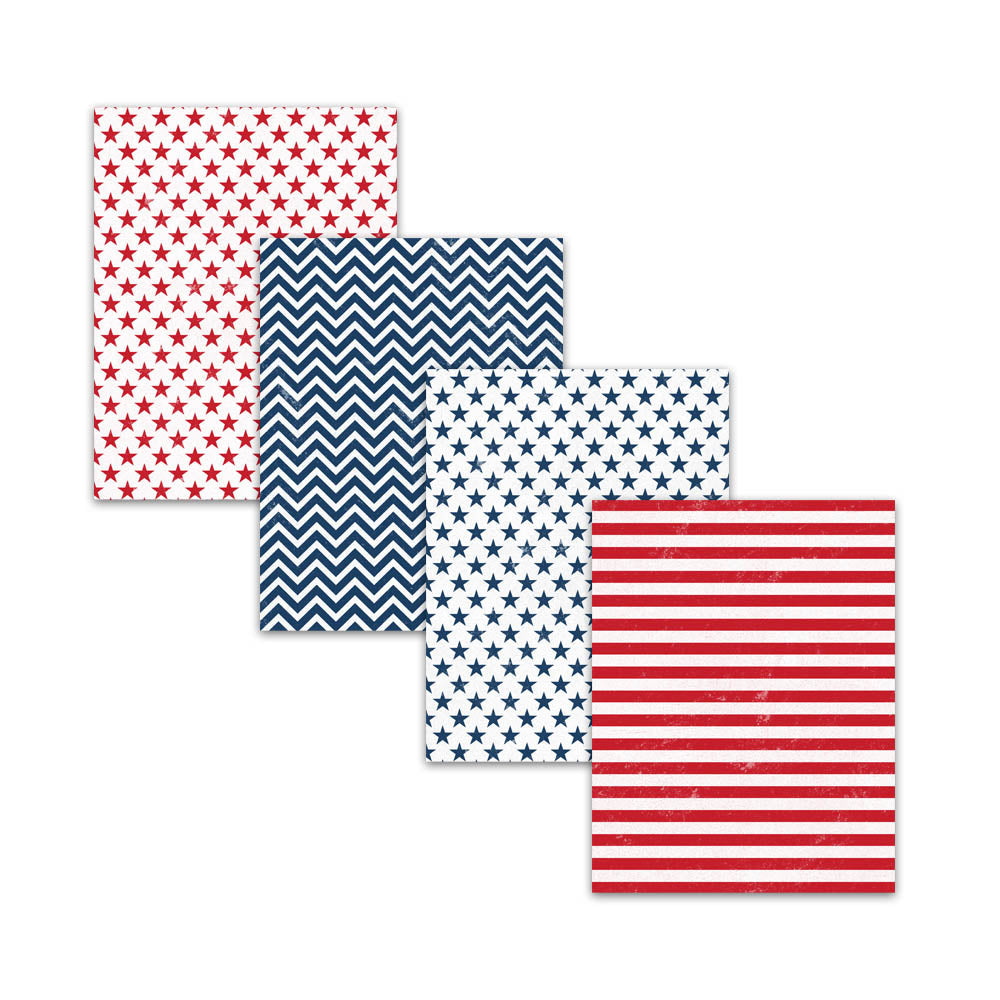 Textured Patriotic Digital Paper Pack | Red White Blue Stars & Stripe Backgrounds