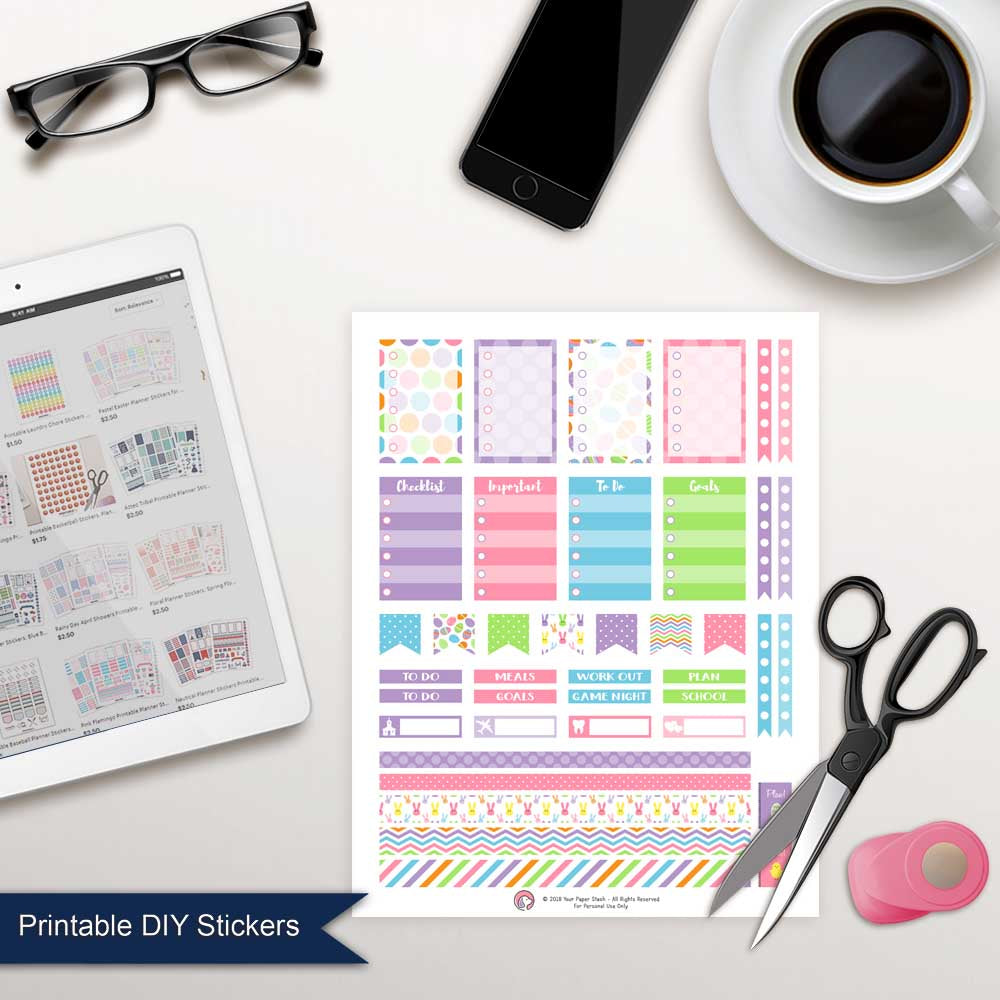 printable easter stickers washi tape