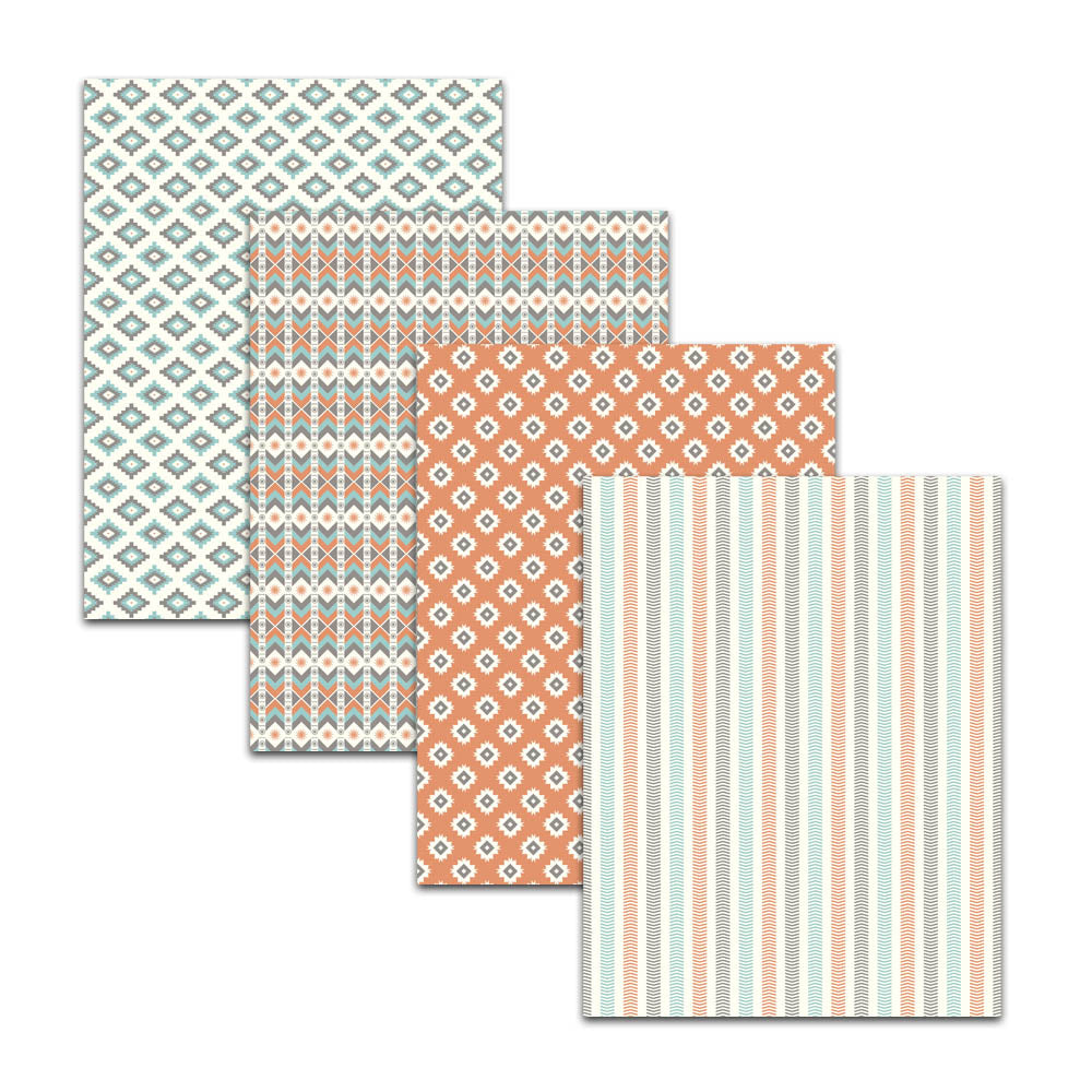 Printable Aztec Digital Scrapbook Papers and Backgrounds