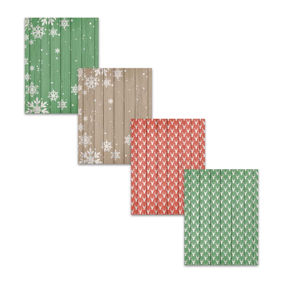 8.5x11 Rustic Farmhouse Christmas Wood Digital Scrapbook Paper