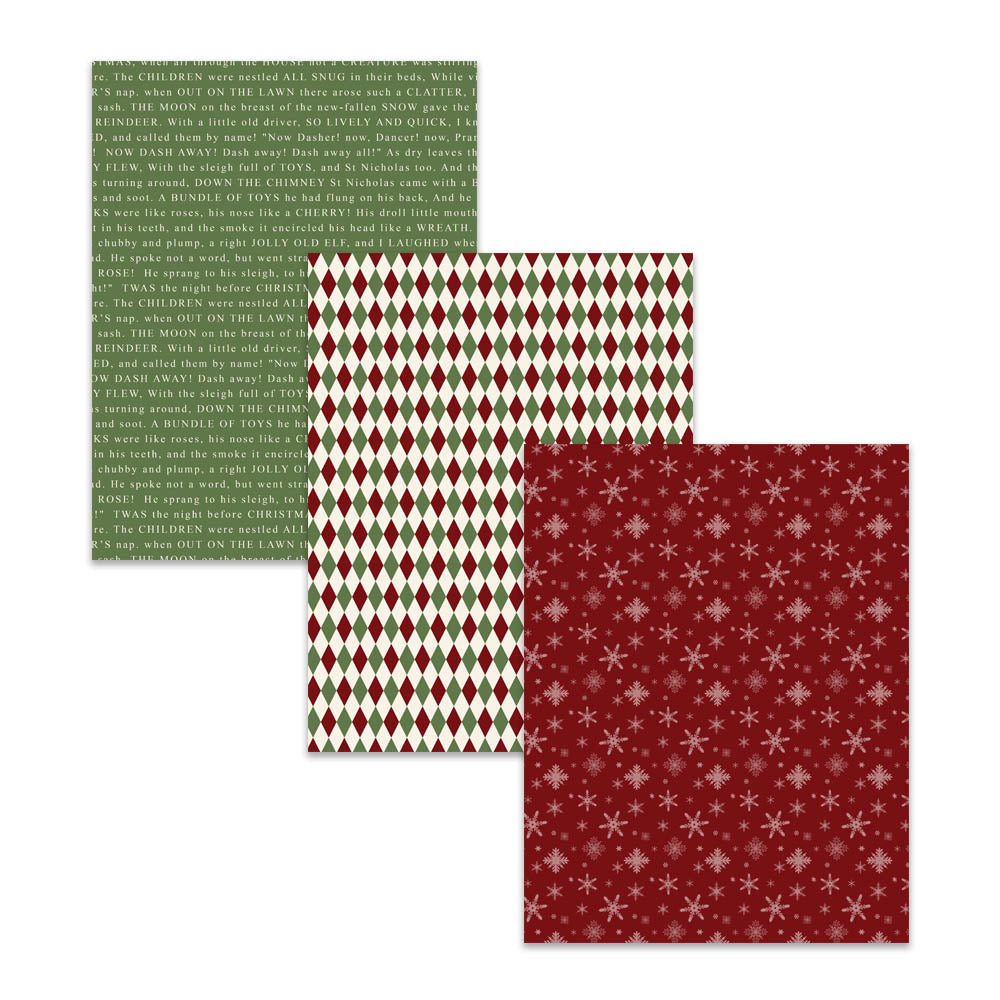 8.5x11 Traditional Christmas Digital Scrapbooking Paper