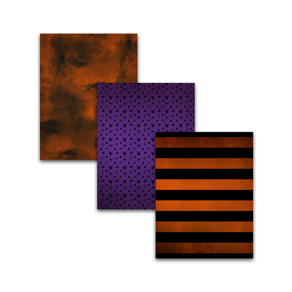 8.5x11" Spooky Halloween Digital Papers w/ Haunted House Backgrounds