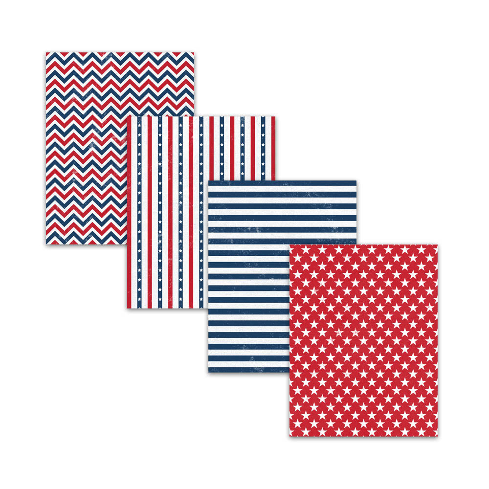 Textured Patriotic Digital Paper Pack | Red White Blue Stars & Stripe Backgrounds