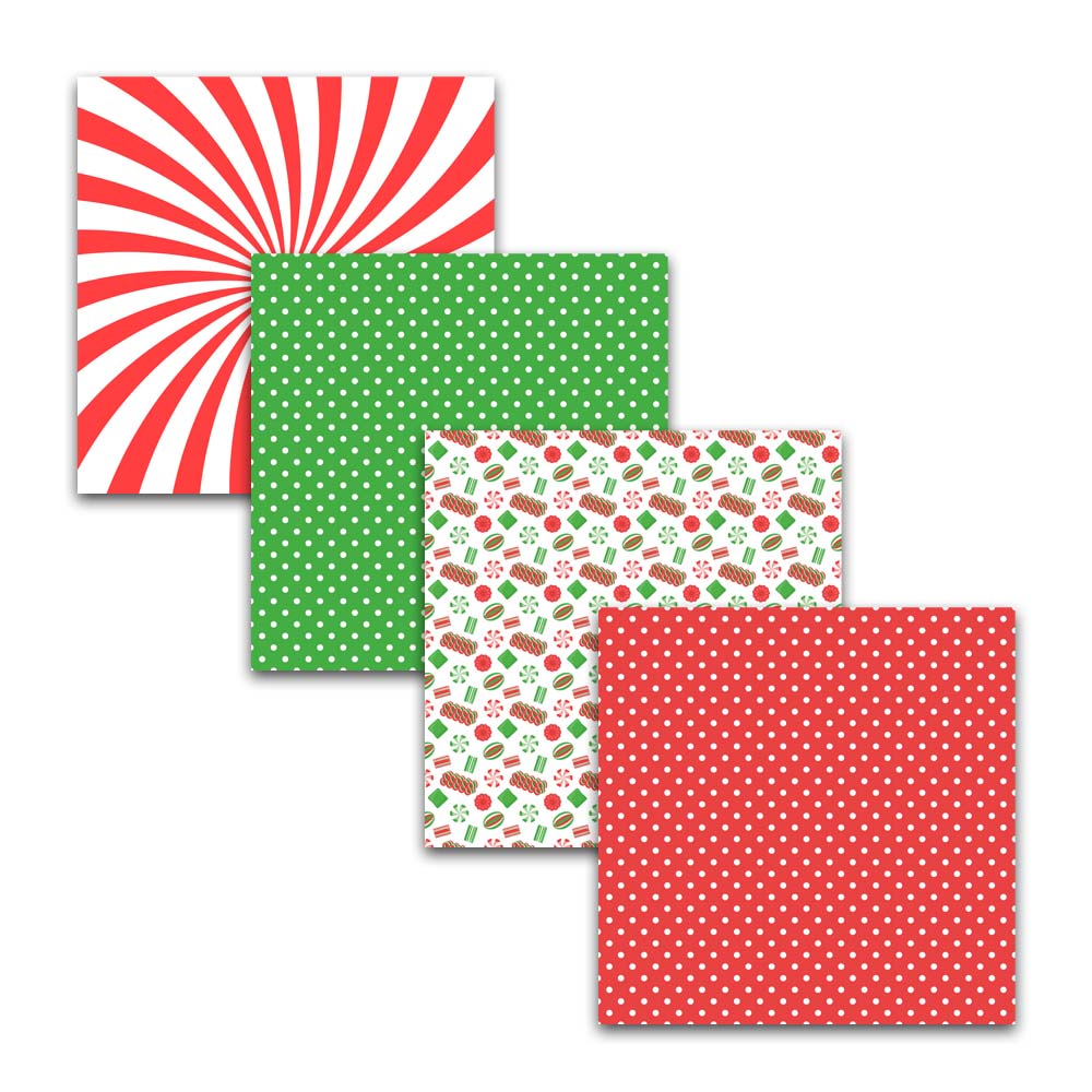 Old Fashion Christmas Candy Digital Scrapbook Papers