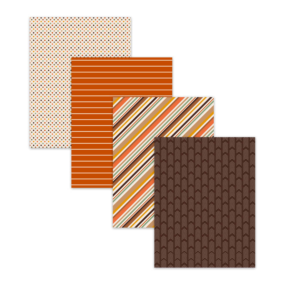8.5x11" Thanksgiving and Autumn Digital Scrapbooking Papers