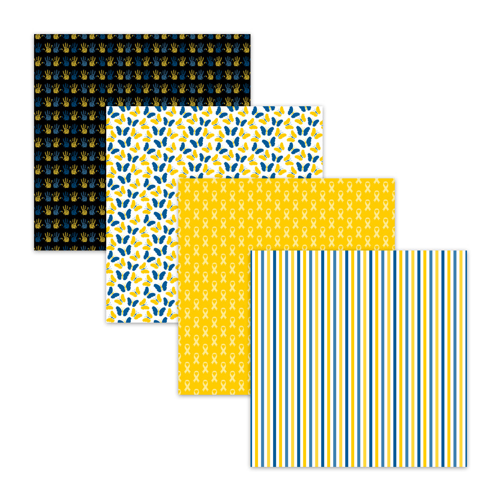 Down Syndrome Awareness Digital Scrapbook Paper Backgrounds