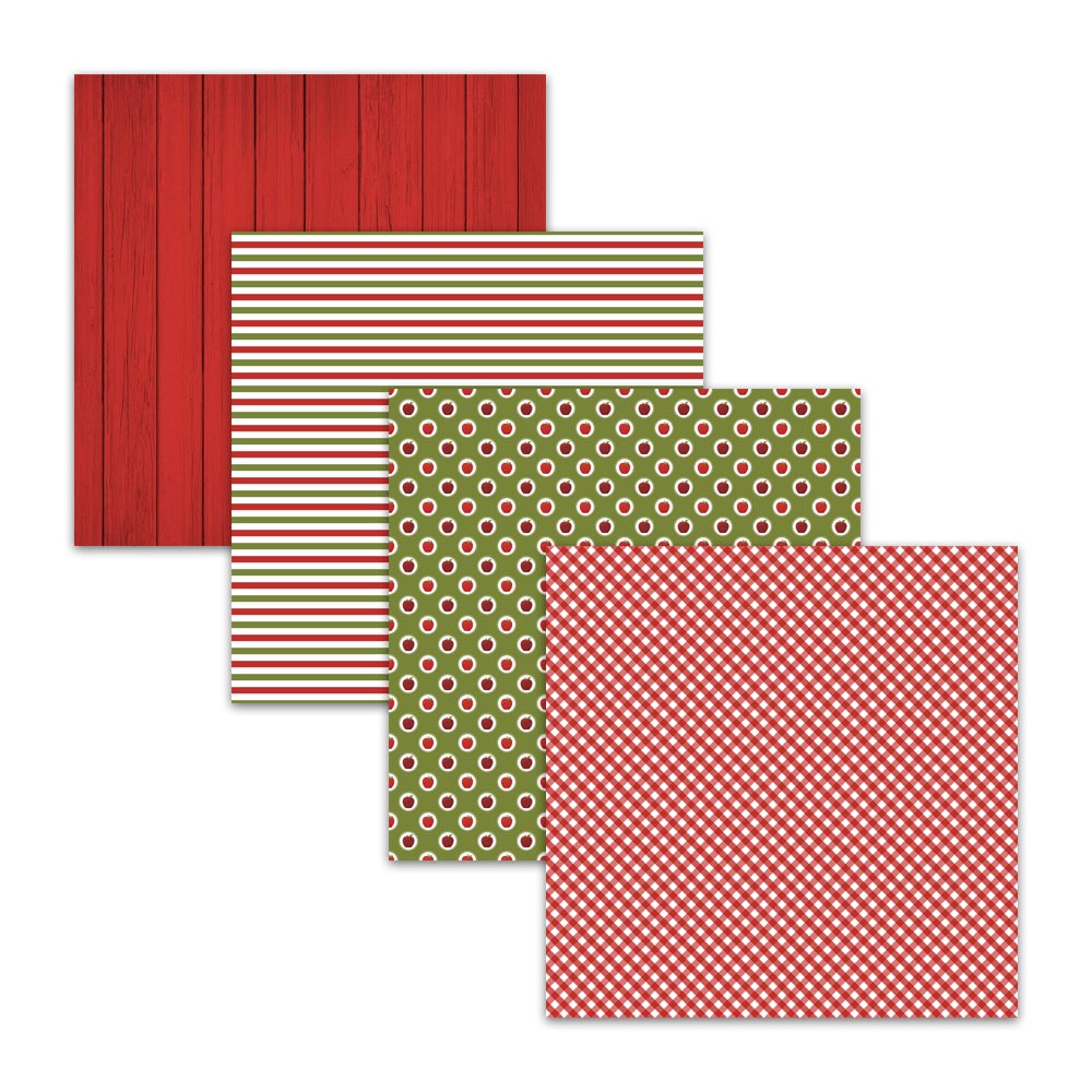 Red Apple Digital Scrapbook Paper Patterns