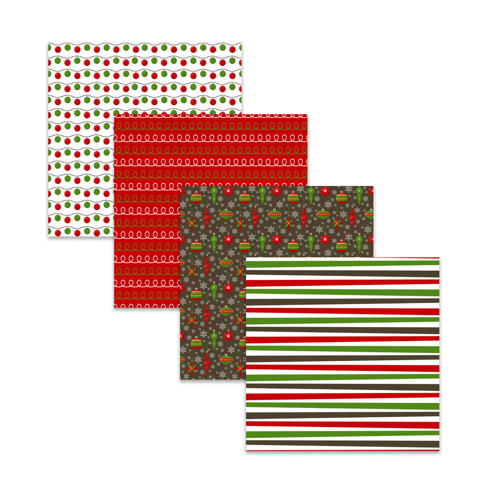 Traditional Red & Green Christmas Digital Scrapbook Paper