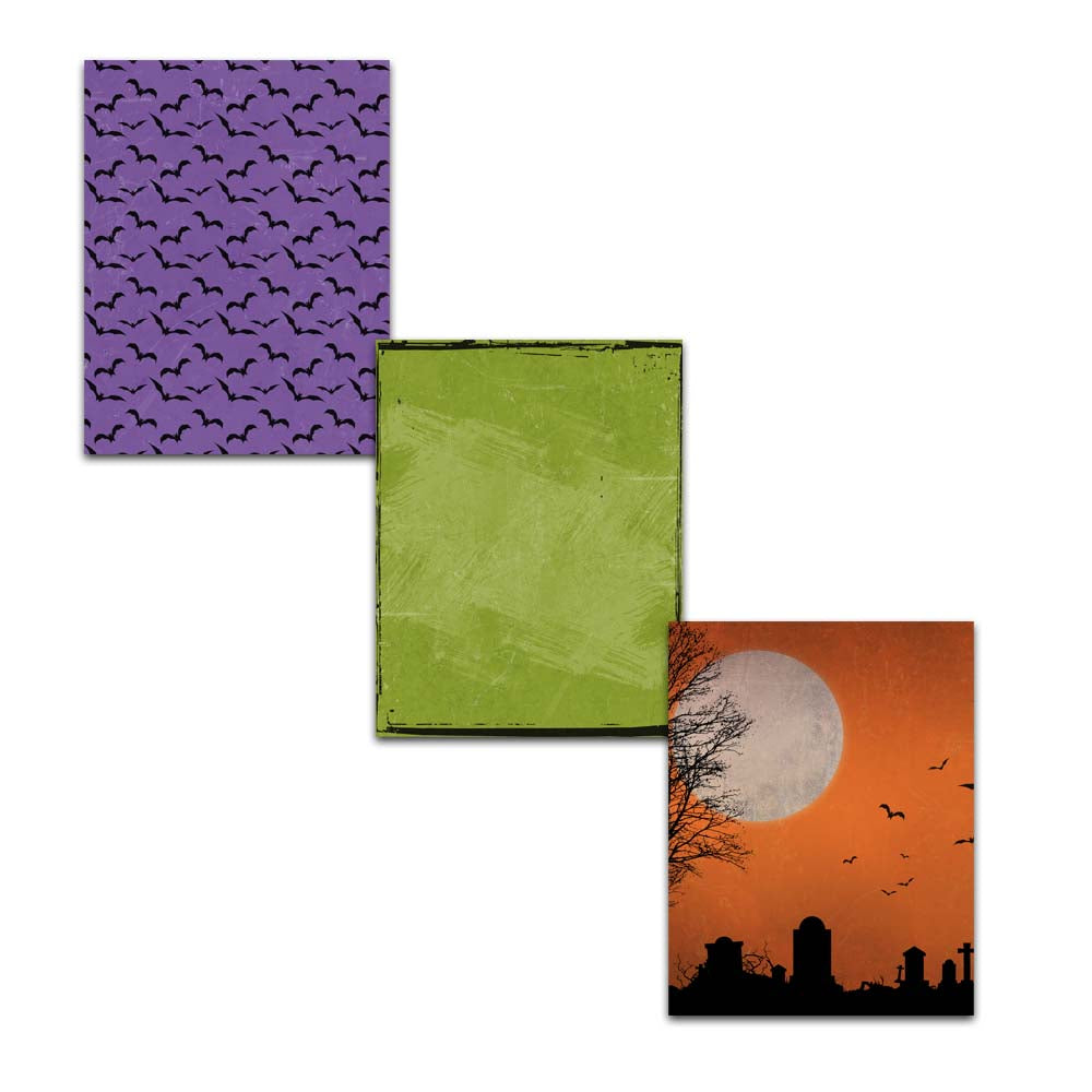 Spooky Halloween Digital Scrapbook Papers for Halloween Craft Projects