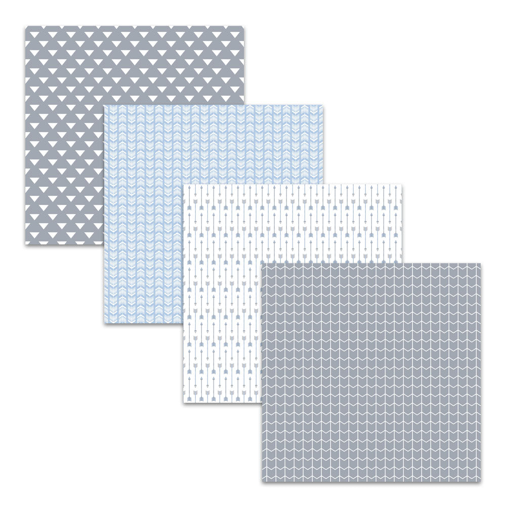 blue and gray baby scrapbook paper