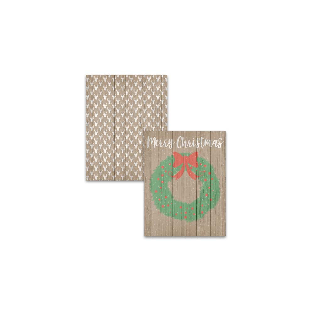8.5x11 Rustic Farmhouse Christmas Wood Digital Scrapbook Paper