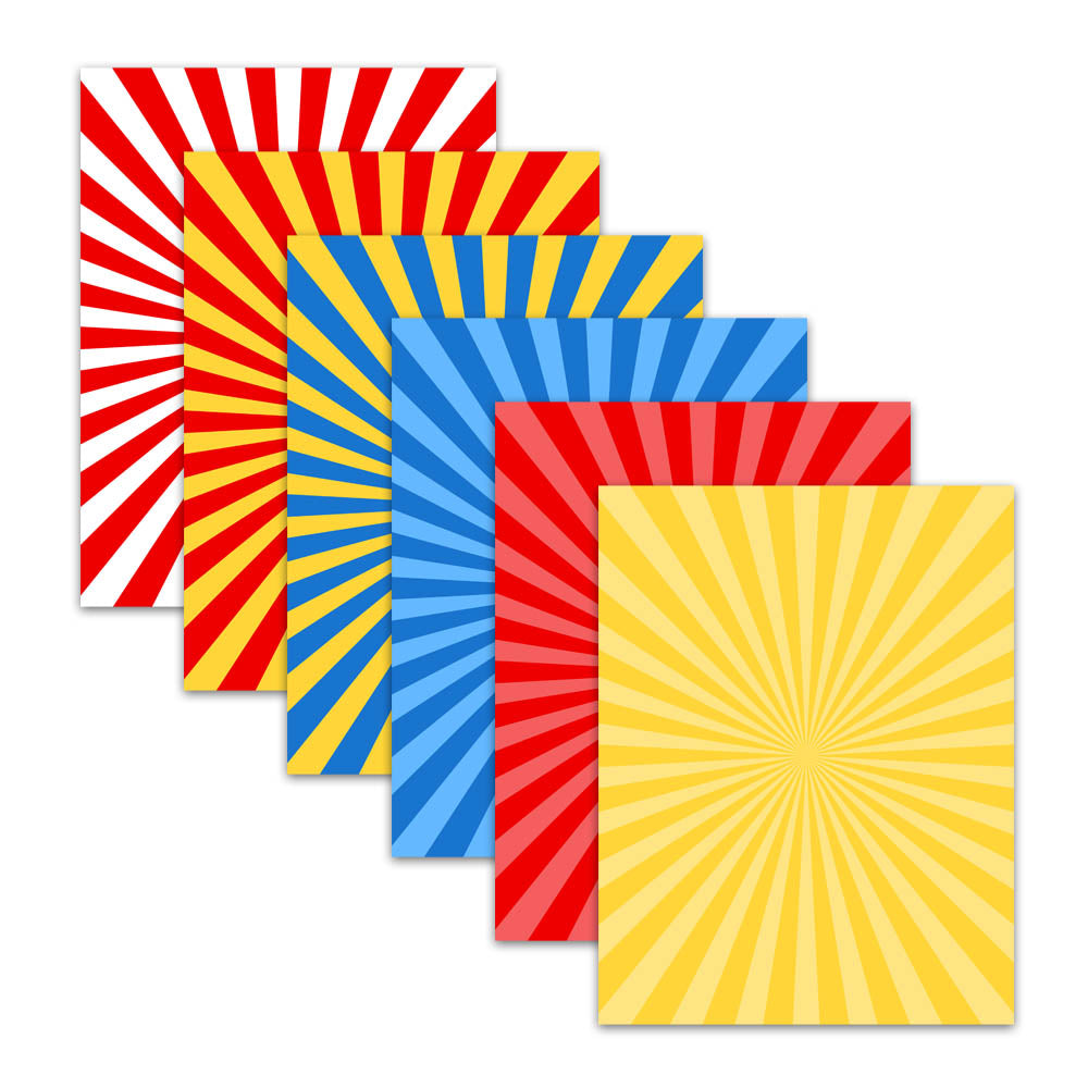 rainbow sunburst starfire striped carnival circus digital printabl paper craft projects
