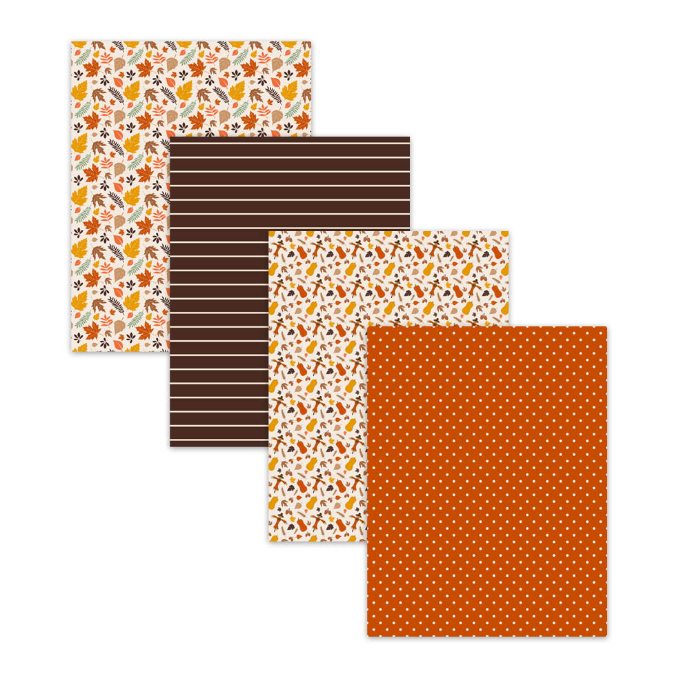 8.5x11" Thanksgiving and Autumn Digital Scrapbooking Papers