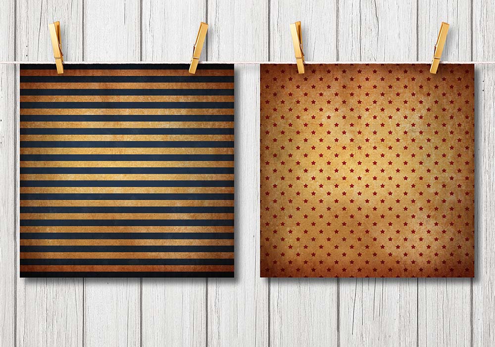Vintage Patriotic Digital Scrapbook Papers and Backgrounds, Textured 4th of July Backgrounds