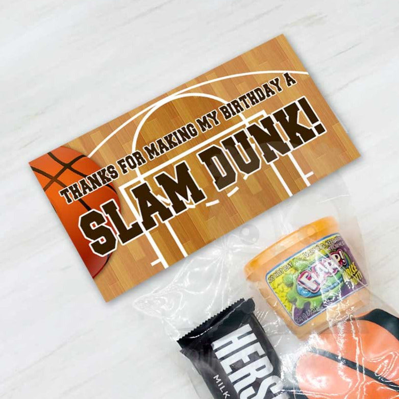 Slam Dunk Favor Bag Toppers for Basketball Themed Party – Your Paper Stash