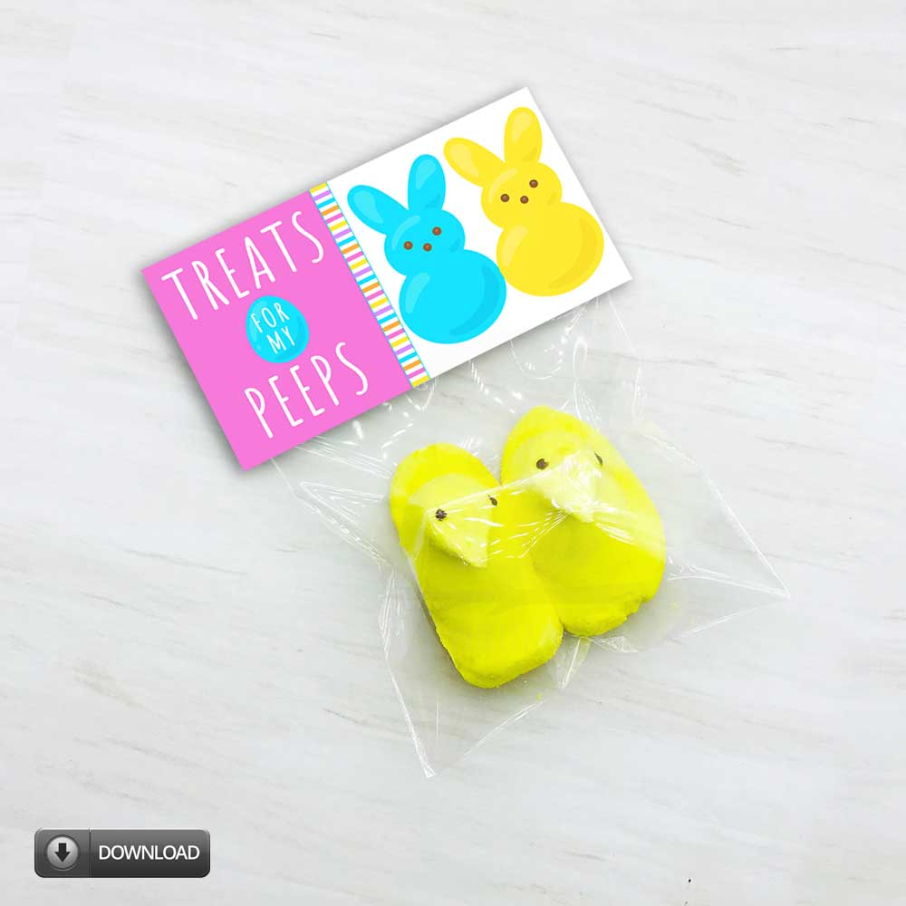 Pink Easter Treats for My Peeps Bag Topper