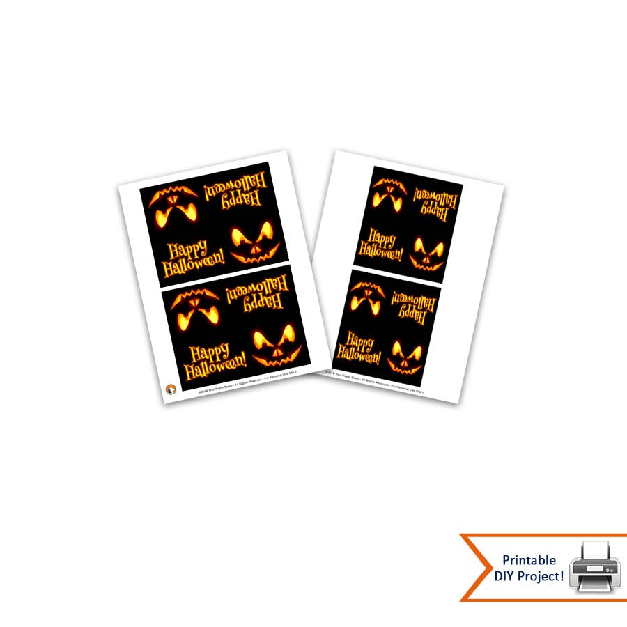 Printable Halloween Treat Bag Toppers, Pumpkin Candy Bag Topper