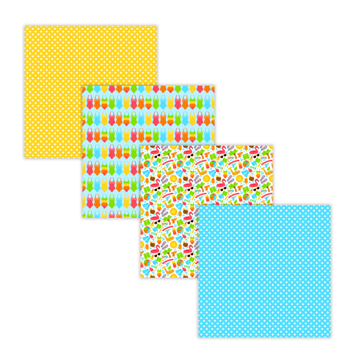 yellow polka dot bikini, swimming digital scrapbook paper