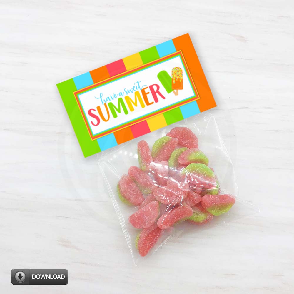 kids birthday party bag toppers,summer cookie bag topper,instant download printable party