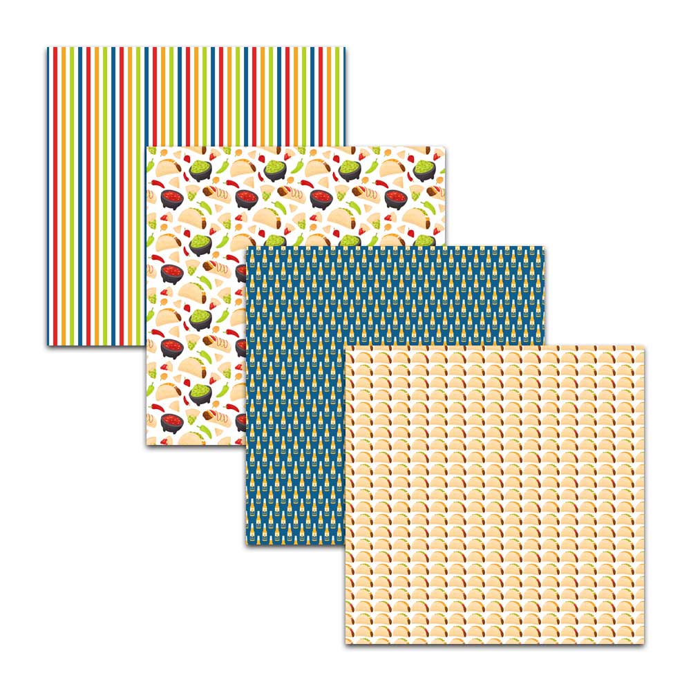 Fiesta Taco Tuesday Digital Papers and Backgrounds