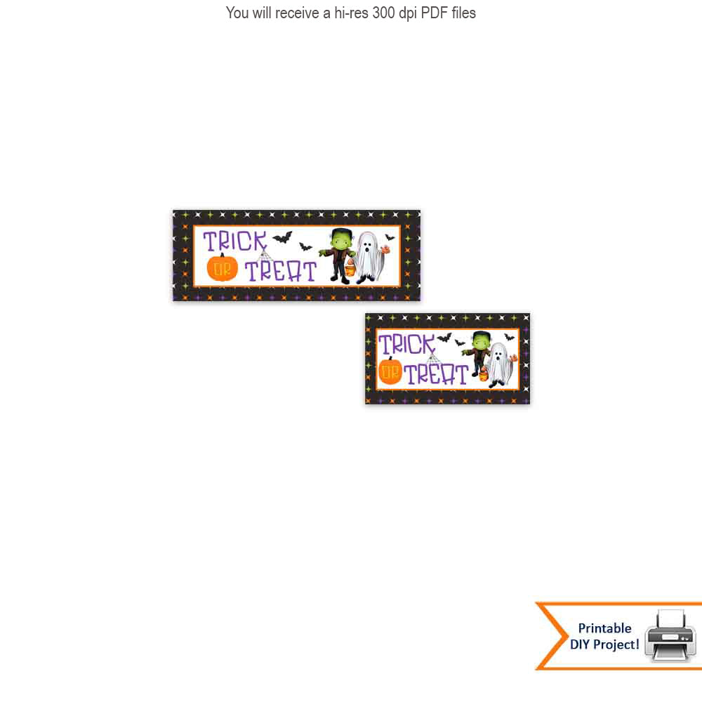 Halloween Trick or Treat Printable Candy Bag Toppers
