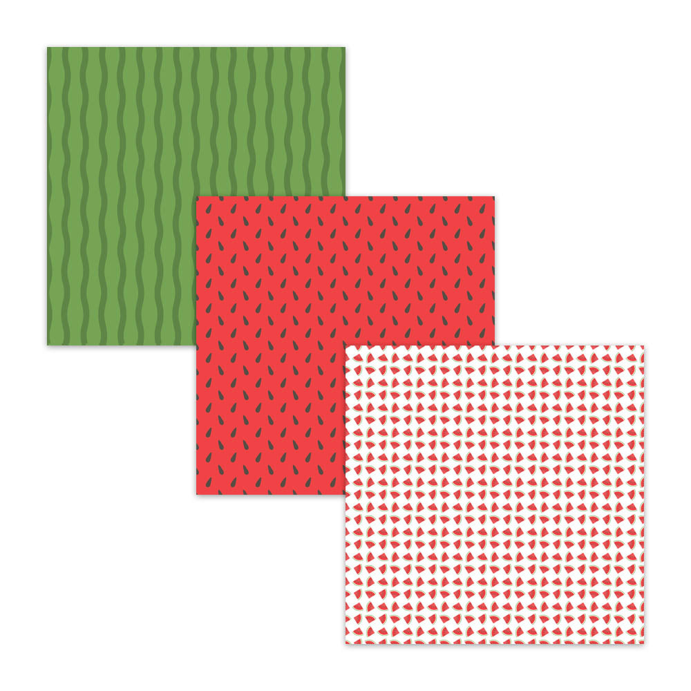 Watermelon Digital Scrapbook Papers for Birthday Parties & Summer Events