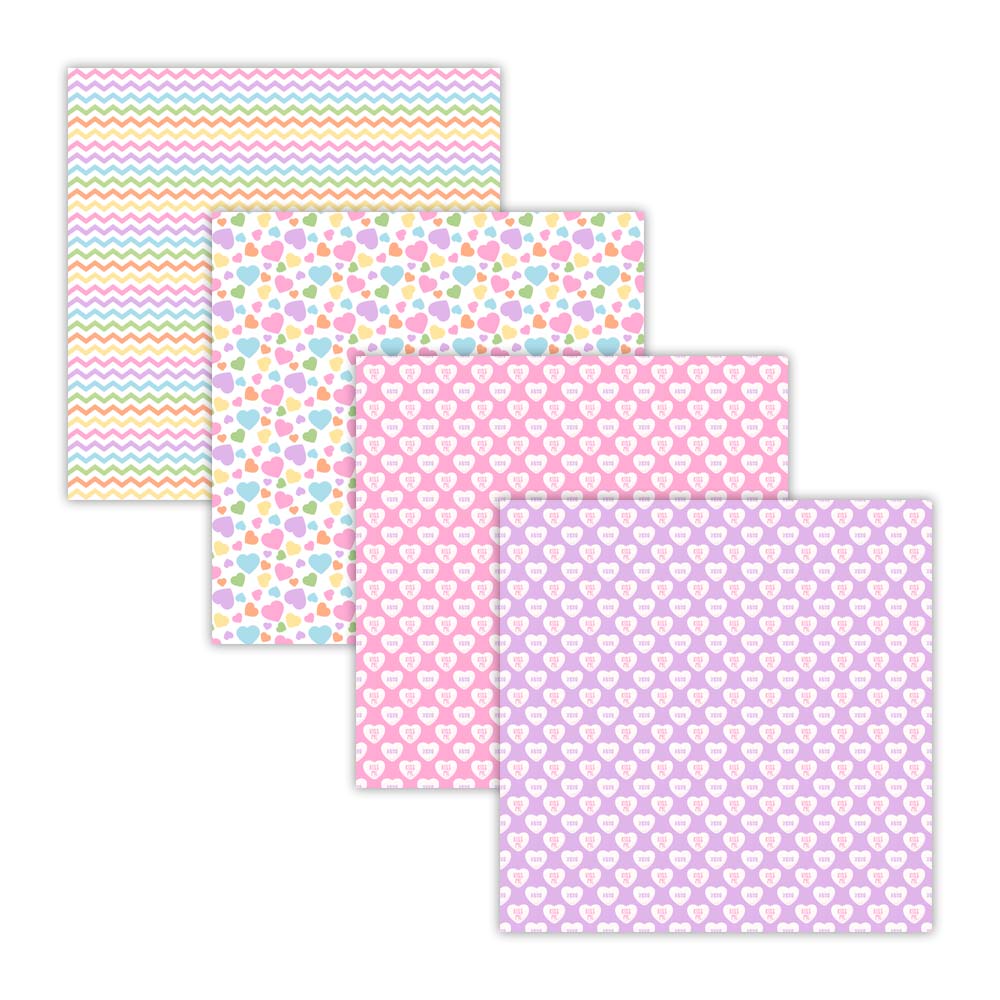 pastel chevron heart scrapbooking paper