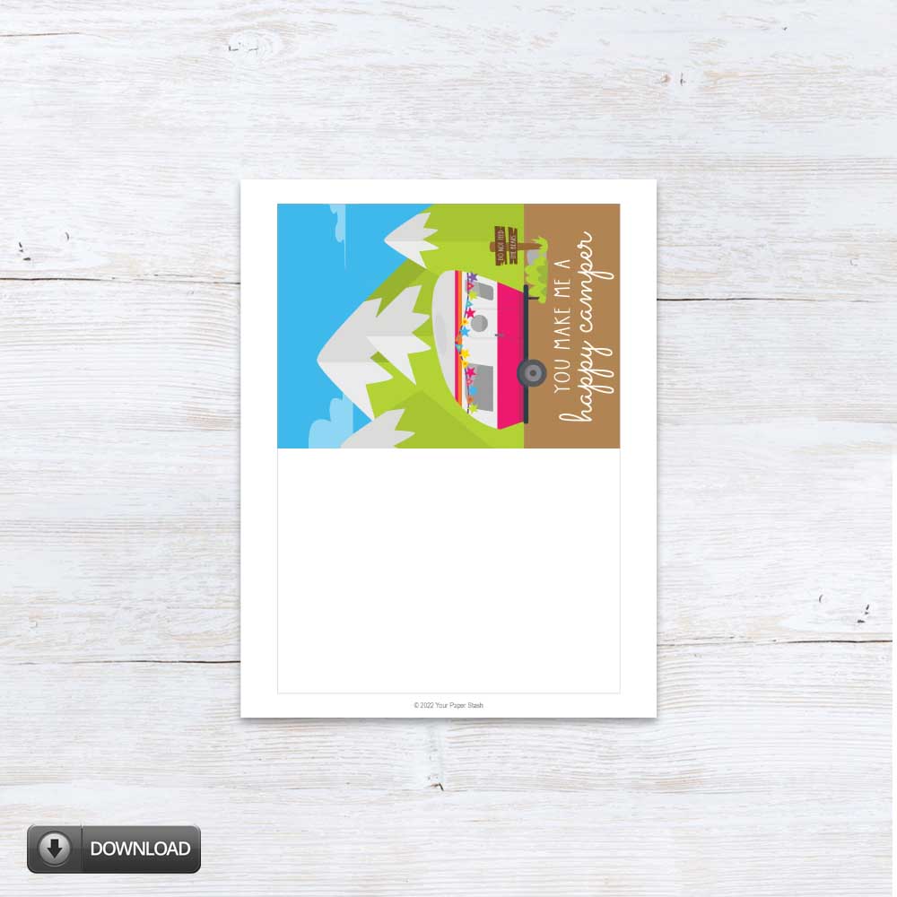 you make me a happy camper greeting card for her